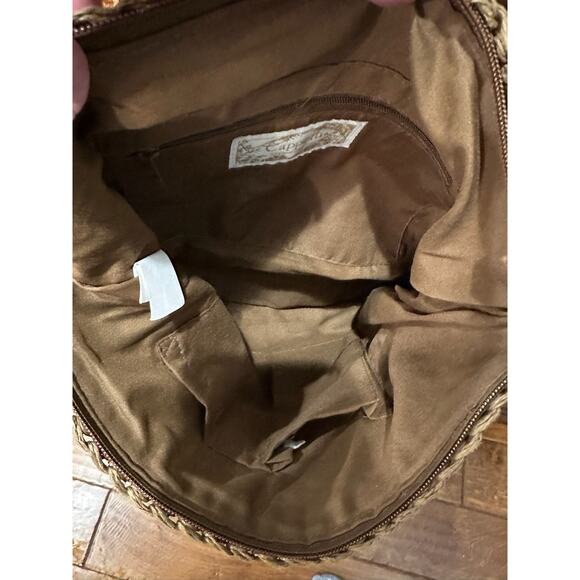 Capelli Straworld  Shoulder Bag Brown with‎ Beaded Circles on Handle - Picture 5 of 14